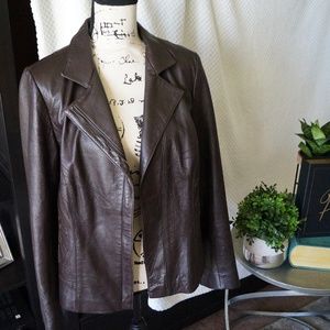 New York & Co by Ellen Tracy Leather Moto Jacket